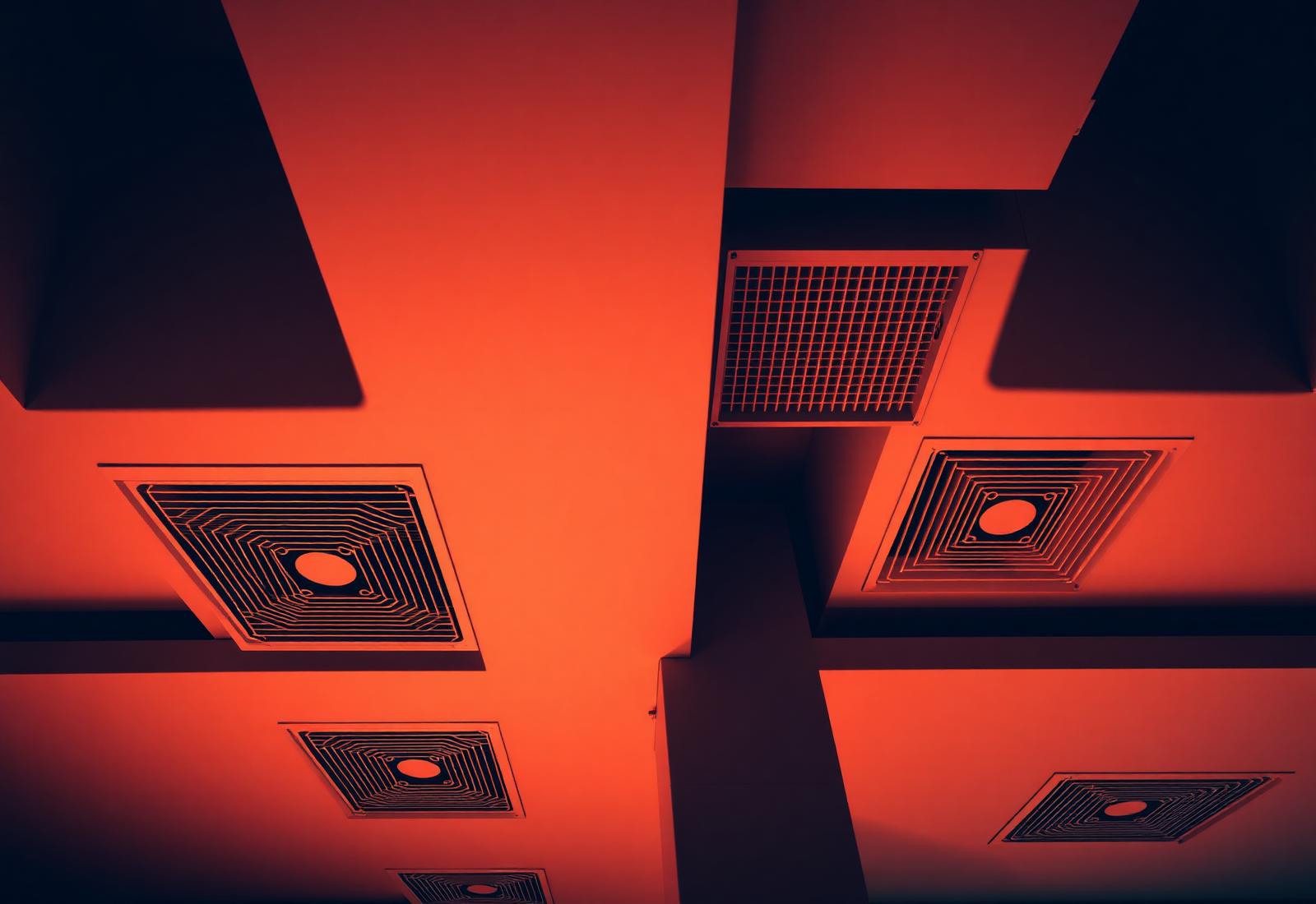 Linear ventilation grilles overhead